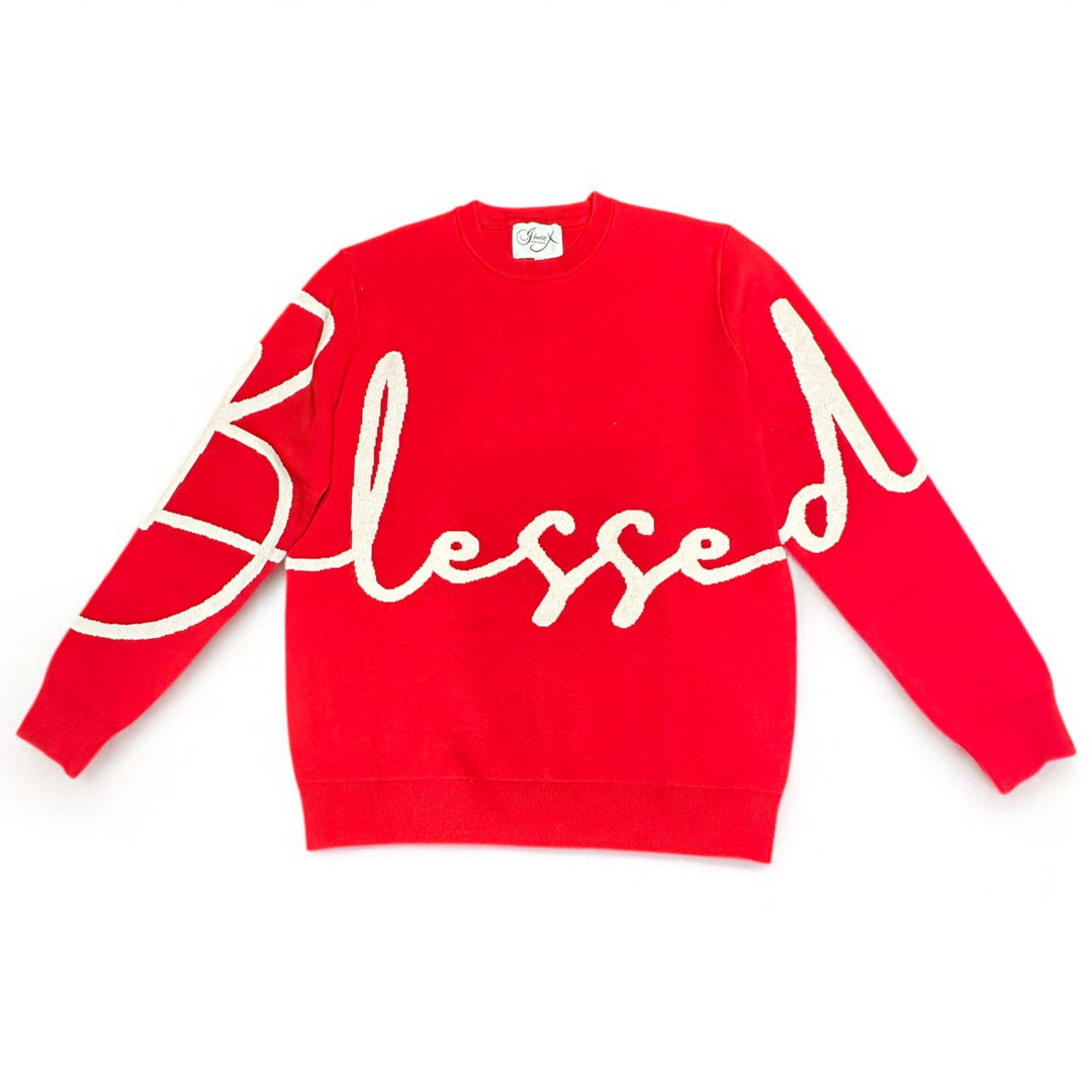 Custom Blessed Crewneck RED