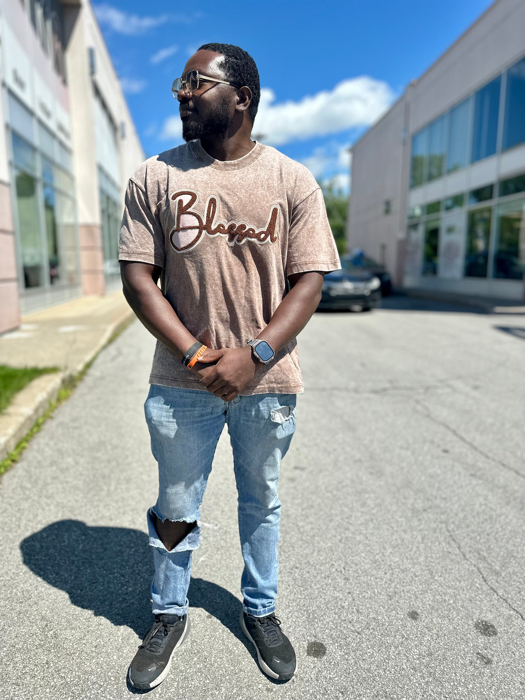 Blessed Oversized Tshirt - Brown